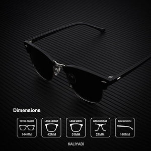 KALIYADI - Lentes de sol polarizados para conducir, media montura, con bloqueo de rayos ultravioleta, para hombre y mujer