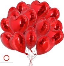 Cargar imagen en el visor de la galería, TONIFUL 30 globos rojos de 18 pulgadas con forma de corazón de San Valentín
