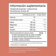 Cargar imagen en el visor de la galería, Paquetes de mezcla de bebida de cetonas exógenas BHB reales Paquetes de electrolitos cetogénicos en polvo Sin azúcar con 4 electrolitos más hidratación Keto BHB patentado - 30 unidades
