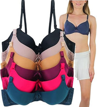 Cargar imagen en el visor de la galería, ToBeInStyle Paquete de 6 brasieres acolchados de apoyo para mujer, tallas de la A a la DDD
