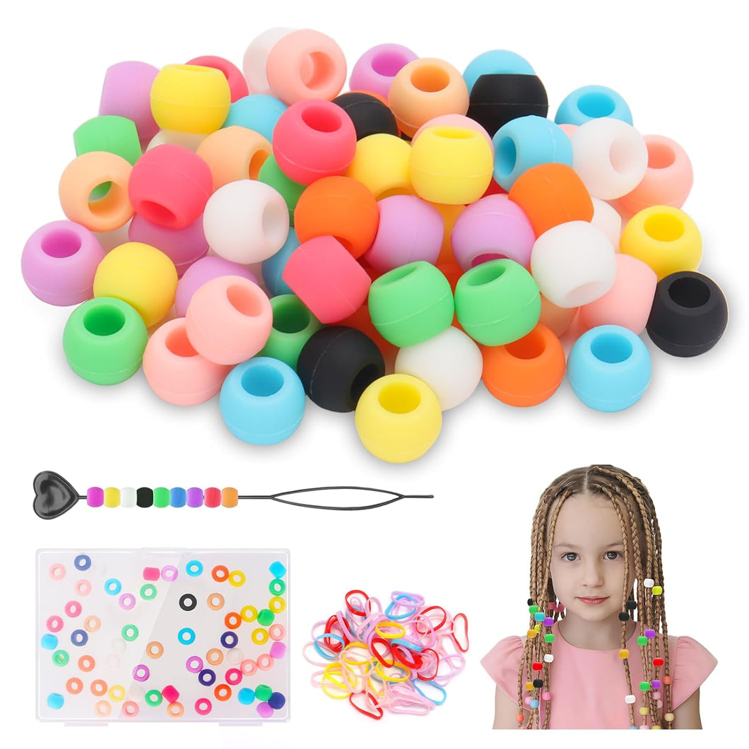 Cuentas de silicona para el cabello de 0.197 in para niñas y niños,  A21 50 cuentas de cabello lavables