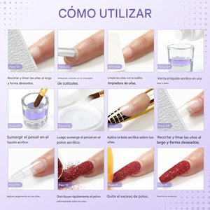 Juego de uñas acrílicas