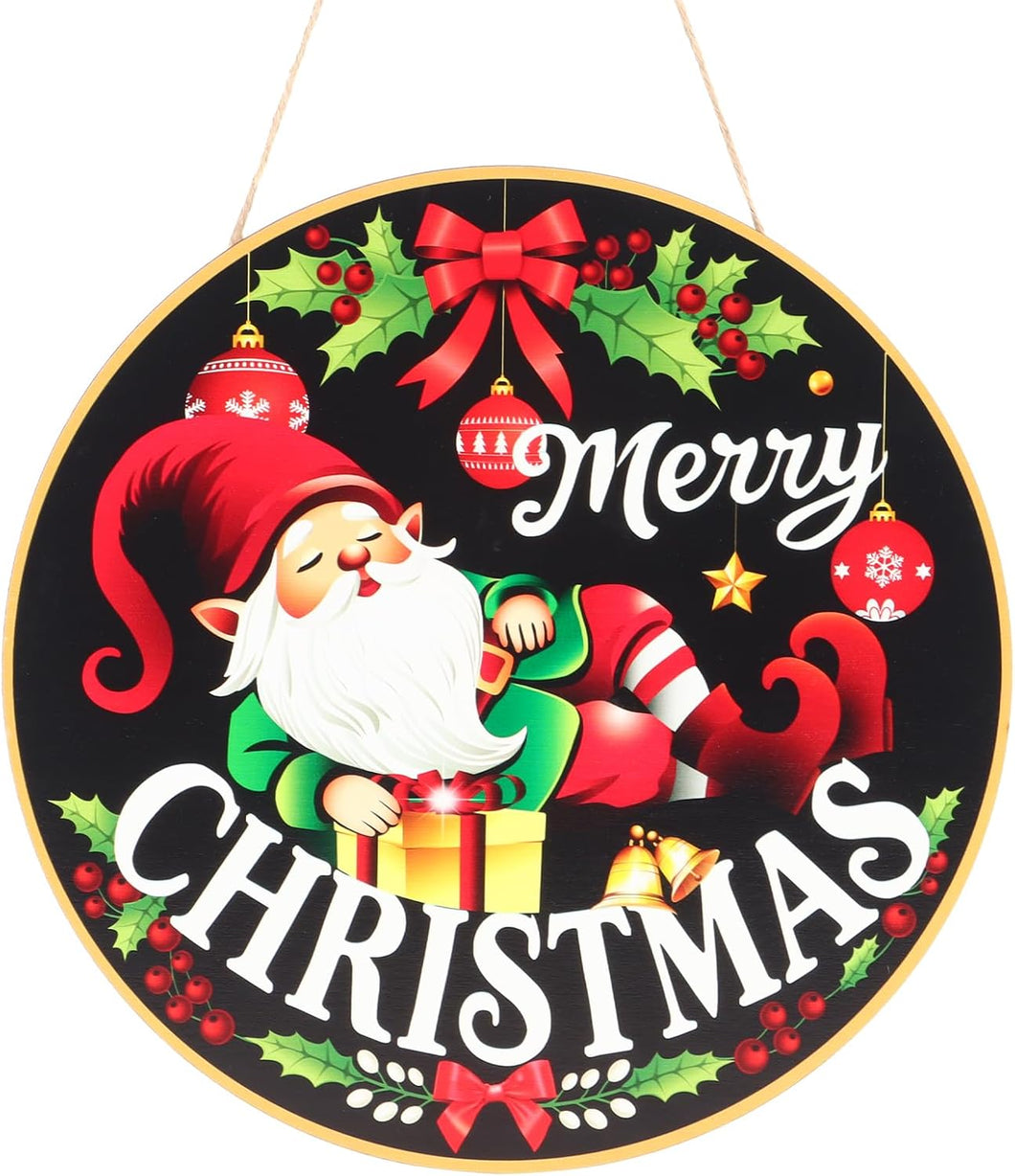 Letrero de Navidad para puerta, decoración de pared de Feliz Navidad de 12 pulgadas, A19