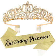 Cargar imagen en el visor de la galería, Tiara de coronas de princesa de cumpleaños para niñas

