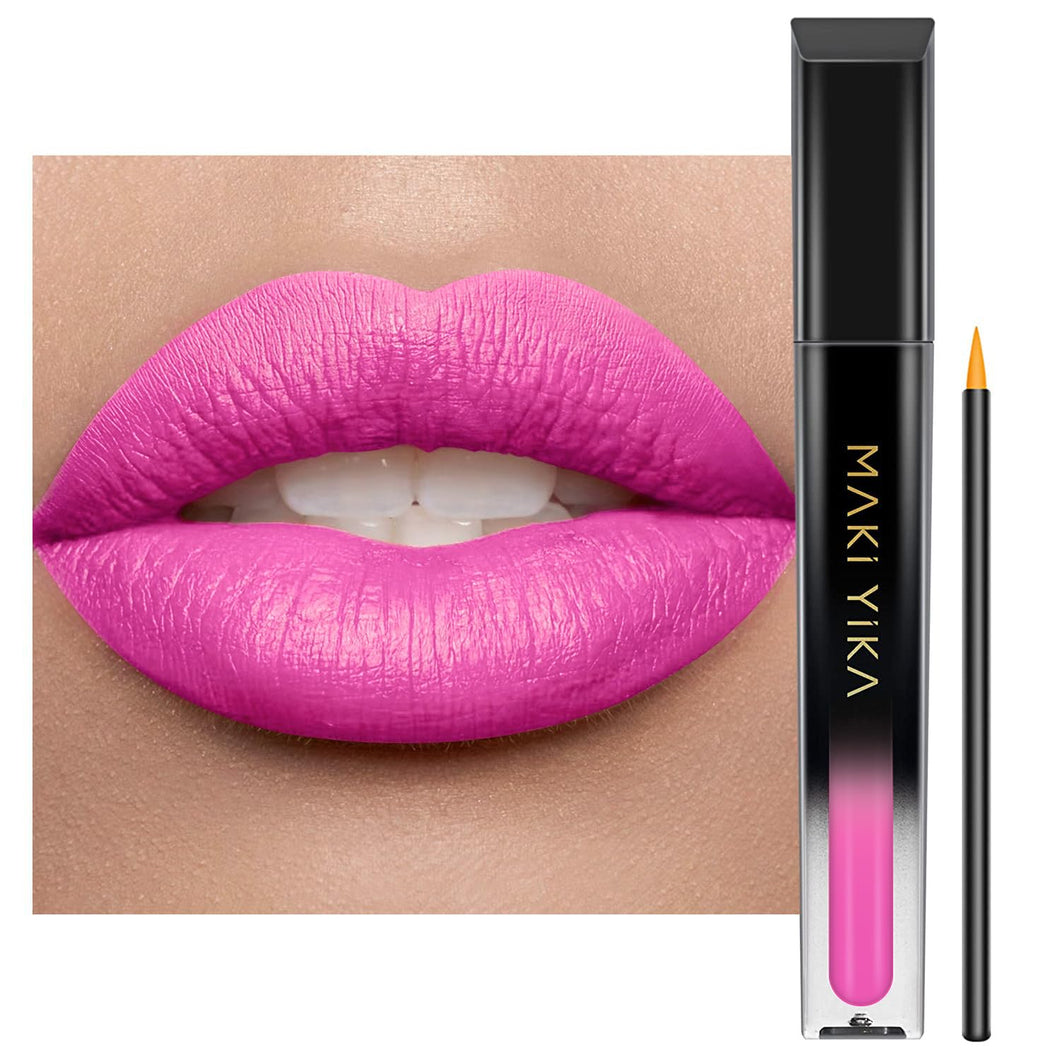 MAKI YIKA Lápiz labial rosa para mujer, color permanece de larga duración, A19