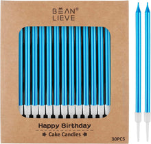 Cargar imagen en el visor de la galería, BEAN LIEVE 30 velas de cumpleaños metálicas largas
