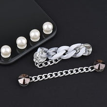 Cargar imagen en el visor de la galería, Encantos brillantes para zapatos, decoraciones de zapatos para mujer, cadenas de perlas, accesorios de zapatos rosados, a22 dijes de flores para zapatos, estilo propio
