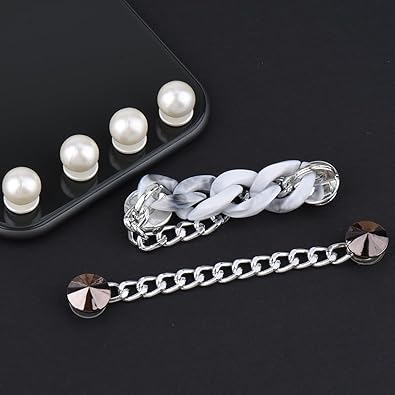 Encantos brillantes para zapatos, decoraciones de zapatos para mujer, cadenas de perlas, accesorios de zapatos rosados, a22 dijes de flores para zapatos, estilo propio
