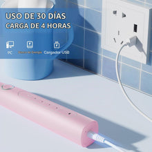Cargar imagen en el visor de la galería, Cepillo de dientes eléctrico rosa, 8 cabezales de cepillo, 5 modos⚡
