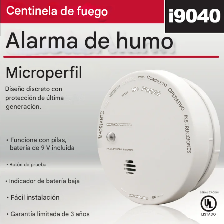 Detector de humo, funciona con pila