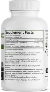 Panax Ginseng coreano apoya energía, resistencia y vitalidad + memoria y rendimiento mental