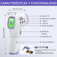 Cargar imagen en el visor de la galería, Termómetro de frente sin contacto
