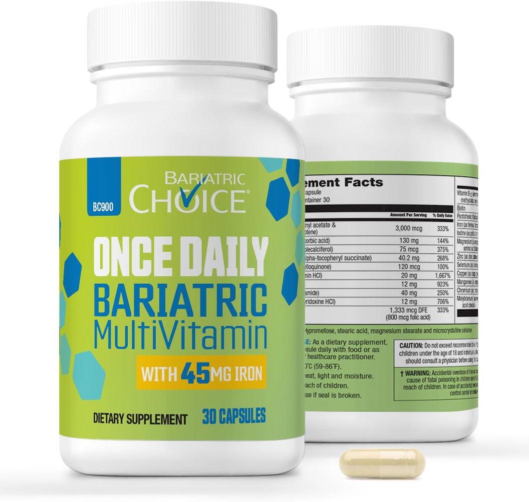Bariatric Choice Cápsula multivitamínica bariátrica Once Daily con 45 mg de hierro