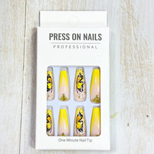 Cargar imagen en el visor de la galería, Uñas postizas largas a presión de mariposa, uñas postizas de cobertura completa con diseños de purpurina, diamantes de imitación,a22  uñas acrílicas de primavera, uñas artificiales brillantes
