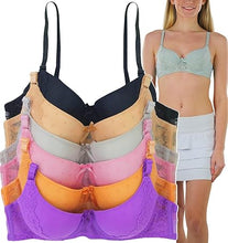 Cargar imagen en el visor de la galería, ToBeInStyle Paquete de 6 brasieres acolchados de apoyo para mujer, tallas de la A a la DDD
