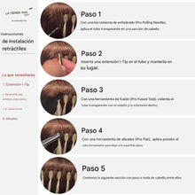 Cargar imagen en el visor de la galería, Extensiones de cabello transparentes retráctiles – Plástico forrado con pegamento de queratina para I-Tip
