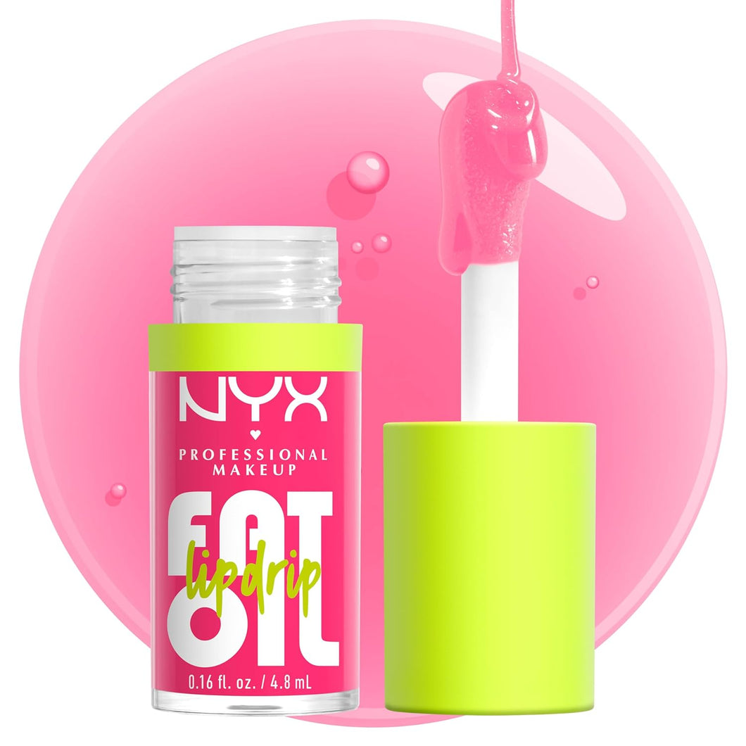 NYX PROFESSIONAL MAKEUP Aceite graso para labios, hidratante, brillante y vegano, brillo labial tintado – Missed Call (rosa transparente) A19
