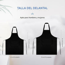 Cargar imagen en el visor de la galería, Delantales profesionales, 100 % de hilado con 2 bolsillos
