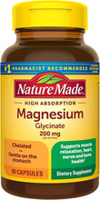 Cargar imagen en el visor de la galería, Nature Made Glicinato de magnesio 200 mg por porción a24
