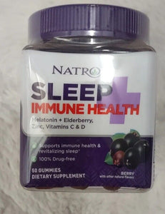 Gomitas, suplemento para dormir melatonina 6gm e inmunidad, saúco, 50 unidades