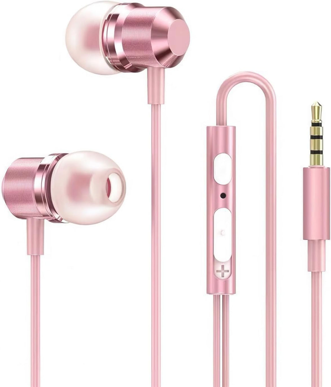 Auriculares de oro rosa, auriculares rosa para niñas, LN23