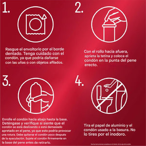 Durex RED Condones de látex de caucho natural extra sensibles