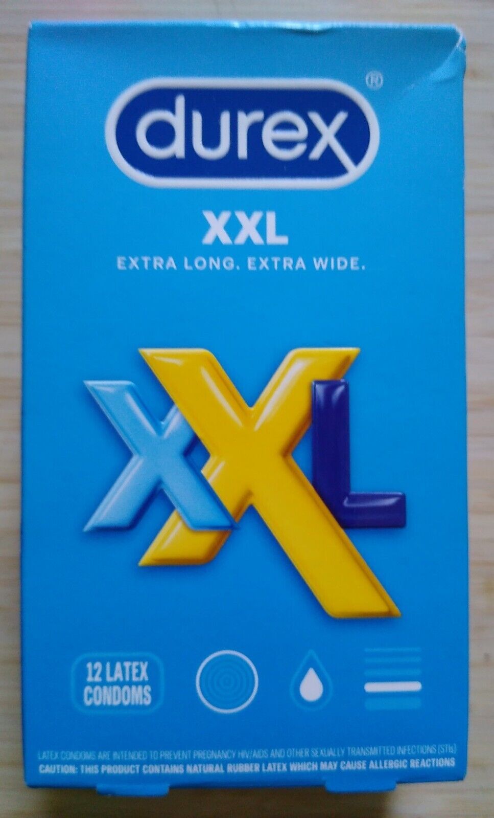 Condones Durex XXL extra largos extra grandes, 12 unidades- Exp: 5/2027+