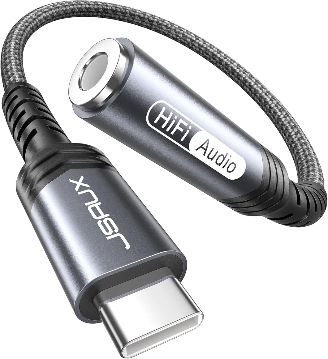 JSAUX Adaptador USB C a conector de audífonos hembra de 6/64