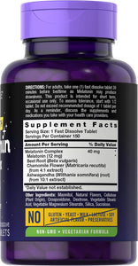 Melatonina de 40 mg 150 tabletas de disolución rápida