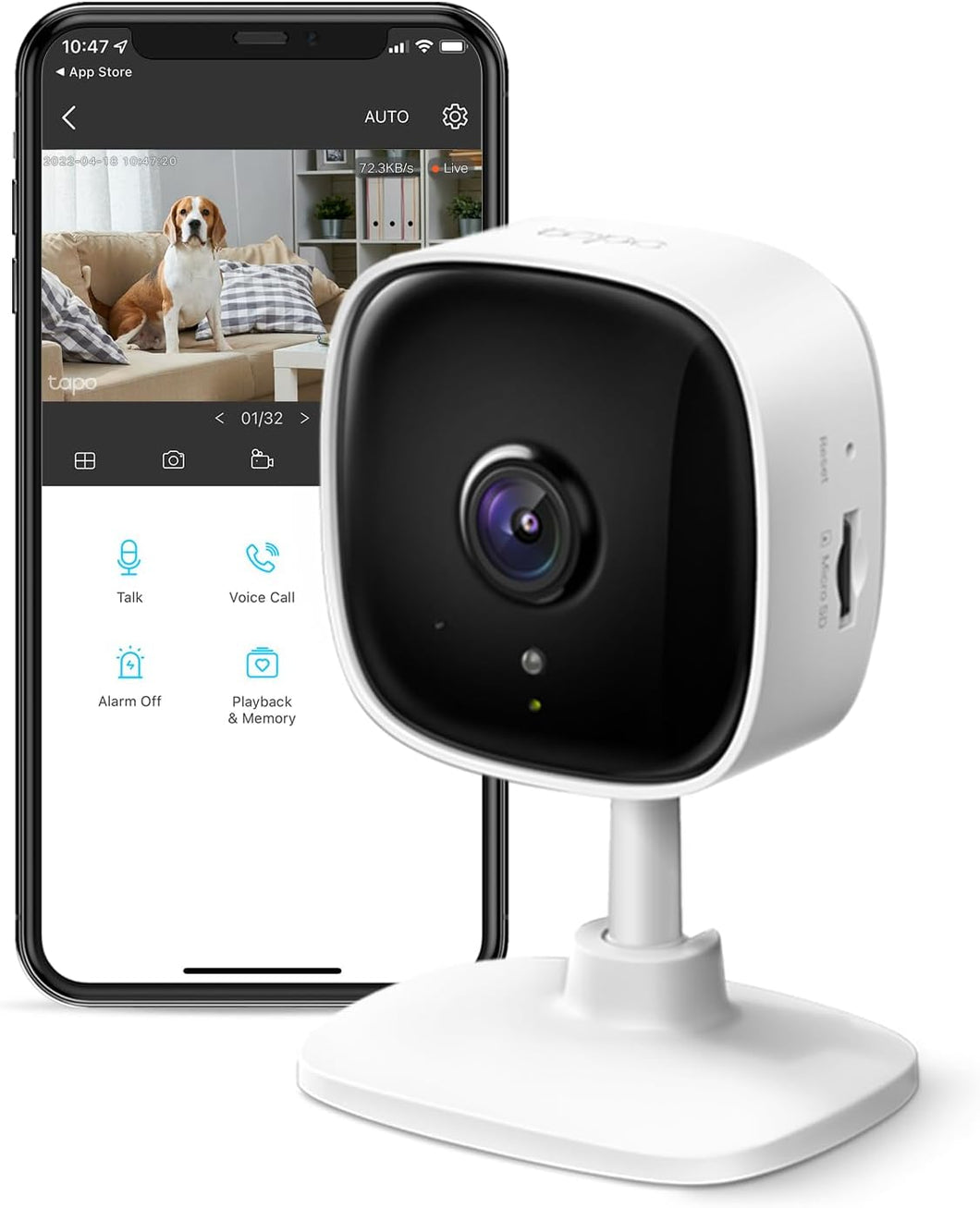 TP-Link Tapo 1080P Cámara de seguridad interior para monitor de bebé, A24