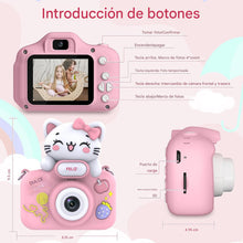 Cargar imagen en el visor de la galería, Cámara para niños y niñas, cámara digital para regalo de juguete para niños
