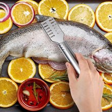 Cargar imagen en el visor de la galería, Juego de 4 cepillos para escamador de pescado, de acero inoxidable, con mango ergonómico, herramienta de cocina a24
