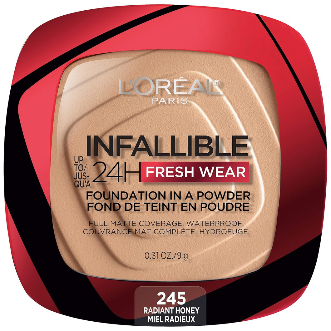 L'Oreal Paris - Maquillaje base en polvo Infallible Fresh Wear, hasta 24 horas de uso, Radiant Honey (miel radiante), 0.31 onzas A19