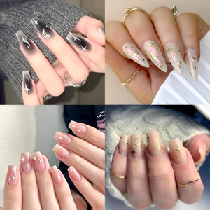 12 hojas de calcomanías de arte de uñas de estrella 3D, Q1