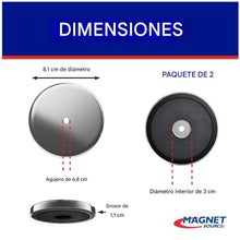 Cargar imagen en el visor de la galería, Imanes con agujero de neodimio
