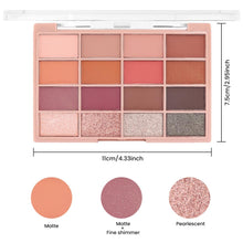Cargar imagen en el visor de la galería, Paleta de maquillaje de sombra de ojos colorida de 16 colores marrón nude, alta pigmentación, arco iris, mate, brillo, kit de regalo, a22  paleta de maquillaje de sombra de ojos natural, de larga duración
