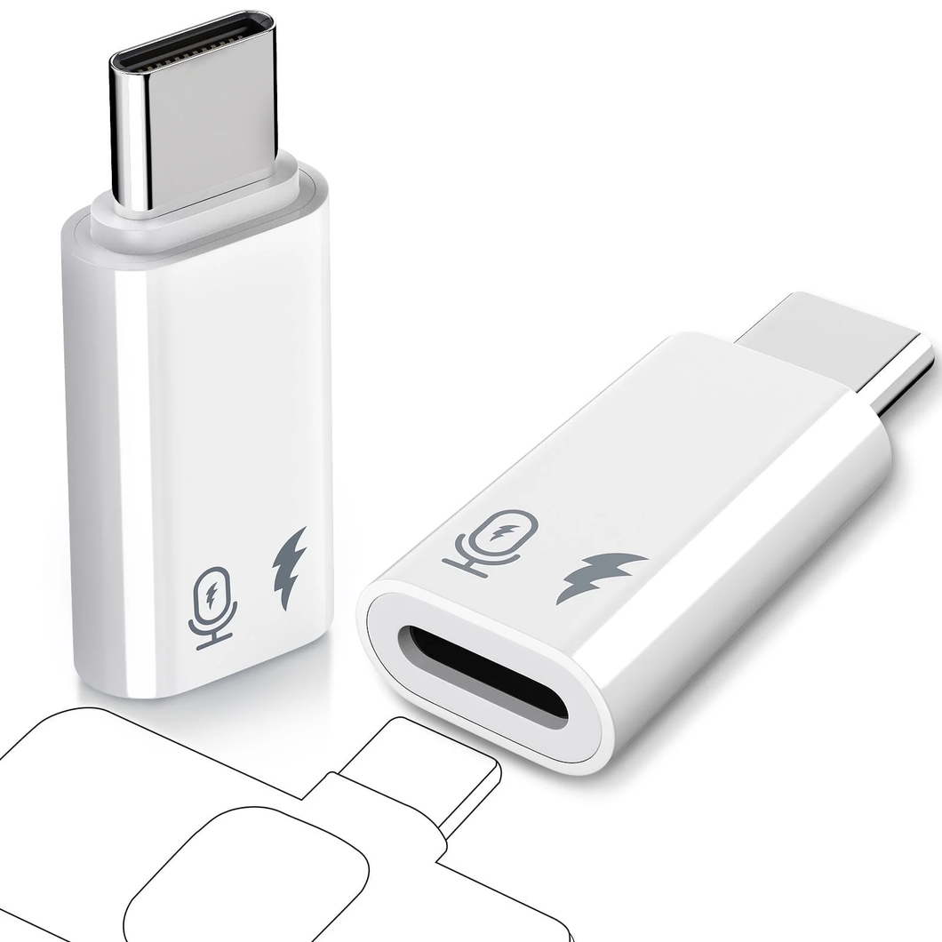 Adaptador de micrófono USB C a Lightning (paquete de 2)