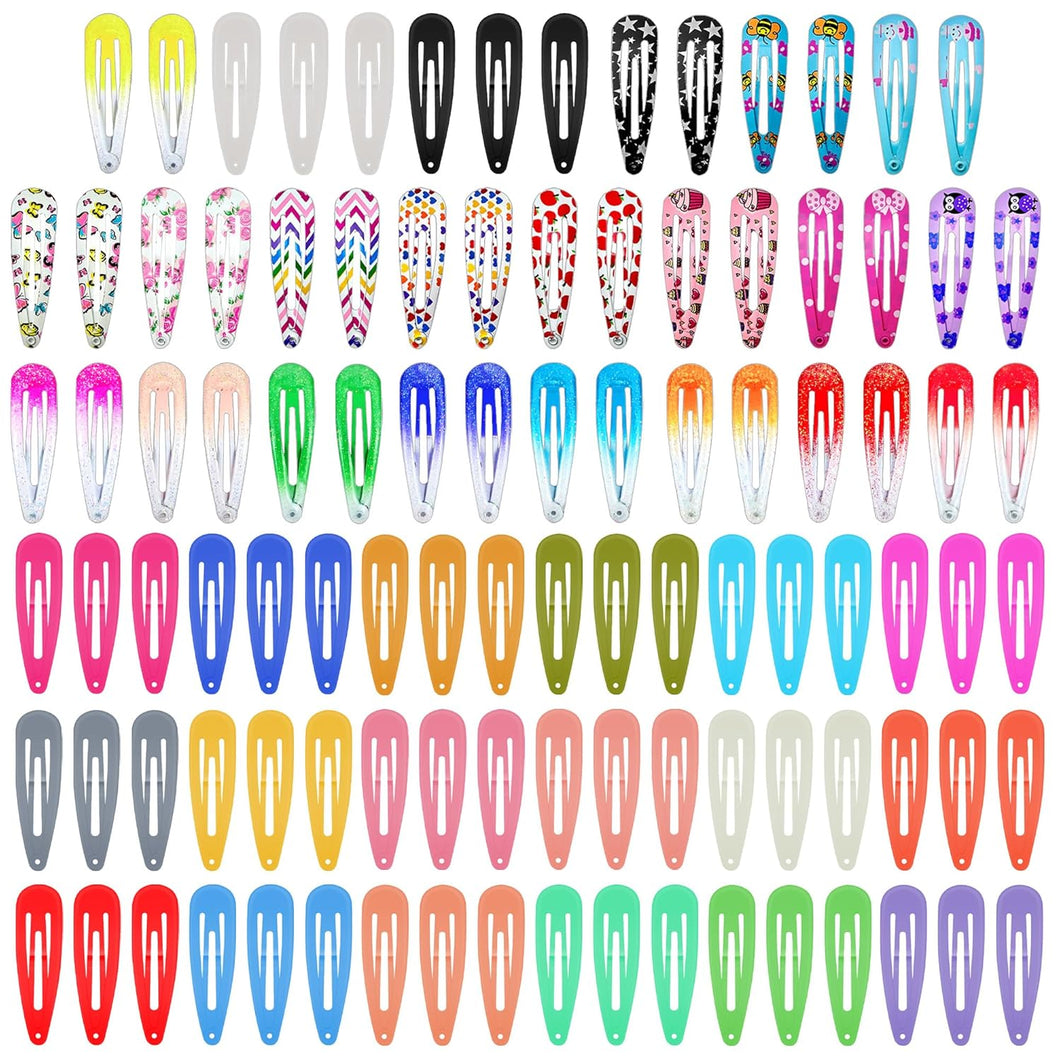 100 pinzas para el cabello para niñas, 2 pulgadas, A21 clips de metal antideslizantes para mujeres,