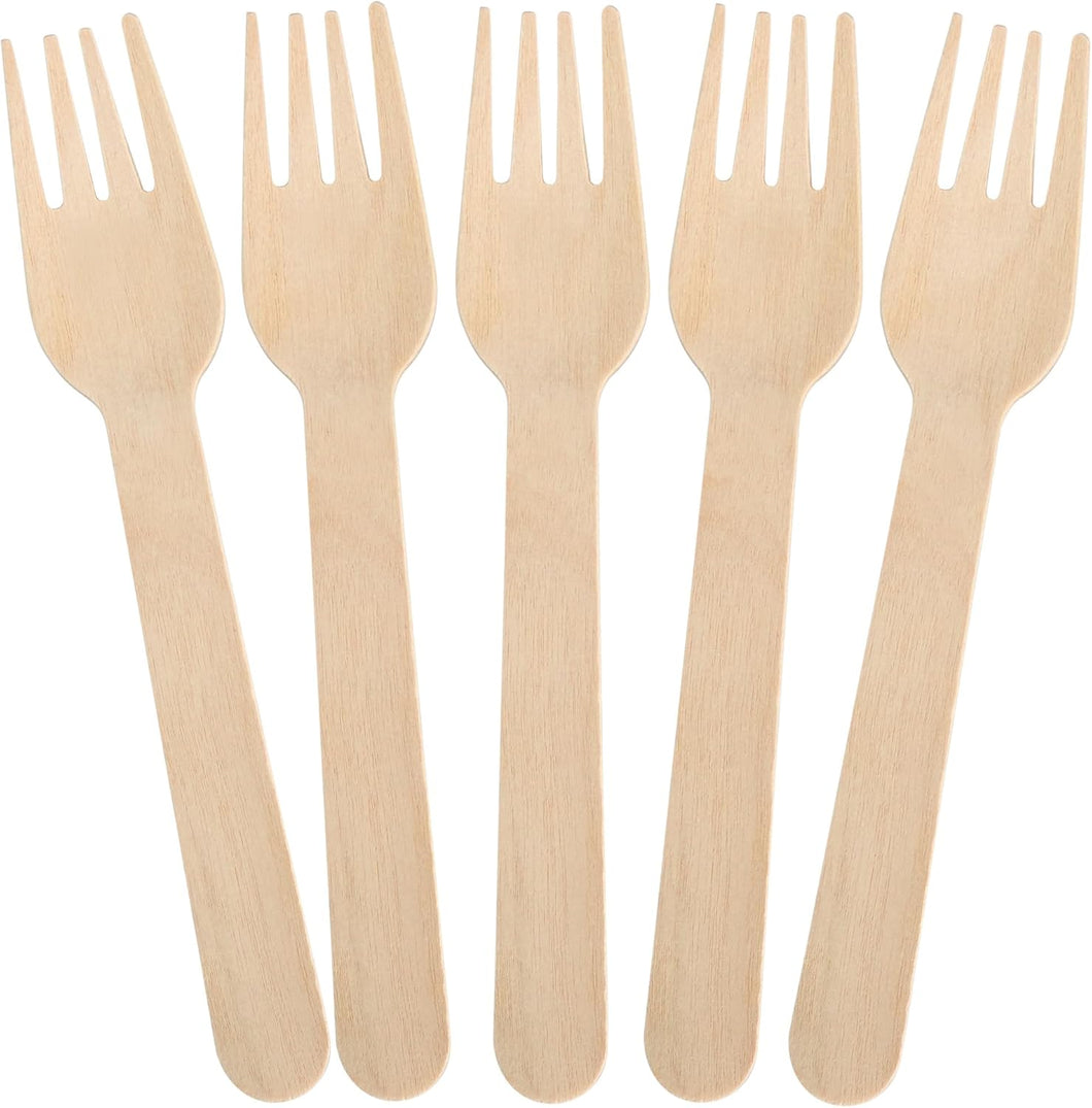 100 Tenedores de madera desechables biodegradables