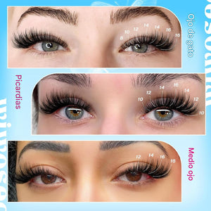 Kit de extensiones de pestañas esponjosas 40D, 338 unidades