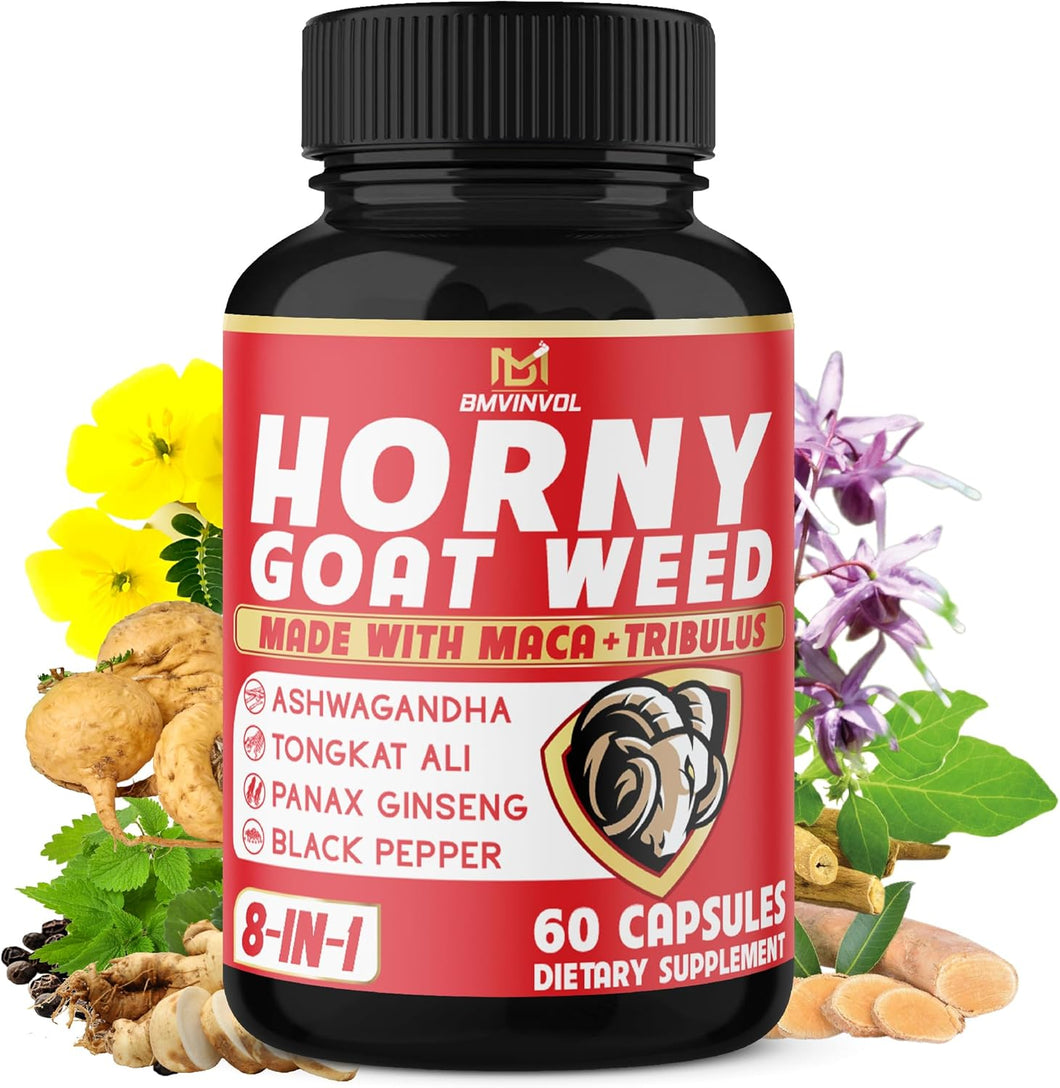 Suplemento de hierba de cabra con maca, ginseng, Tribulus Terrestris, Ashwagandha, pimienta negra