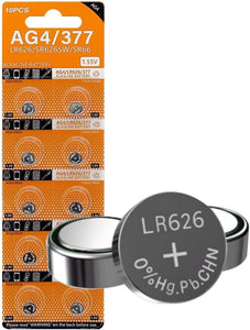 Batería de litio L626 LR626 LR66 SR626 377 SR626SW  (paquete de 10)