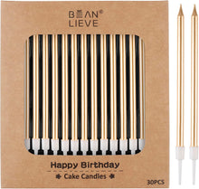 Cargar imagen en el visor de la galería, BEAN LIEVE 30 velas de cumpleaños metálicas largas
