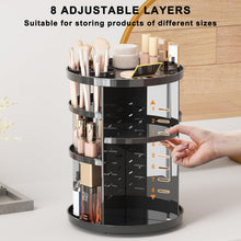 Cargar imagen en el visor de la galería, Organizador de maquillaje giratorio para tocador, 360 organizadores giratorios para el cuidado de la piel con bandejas ajustables, estante de almacenamiento de escritorio de maquillaje A19
