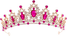 Cargar imagen en el visor de la galería, FORSEVEN Tiaras de cristal para mujer, tiaras de boda y coronas para mujer
