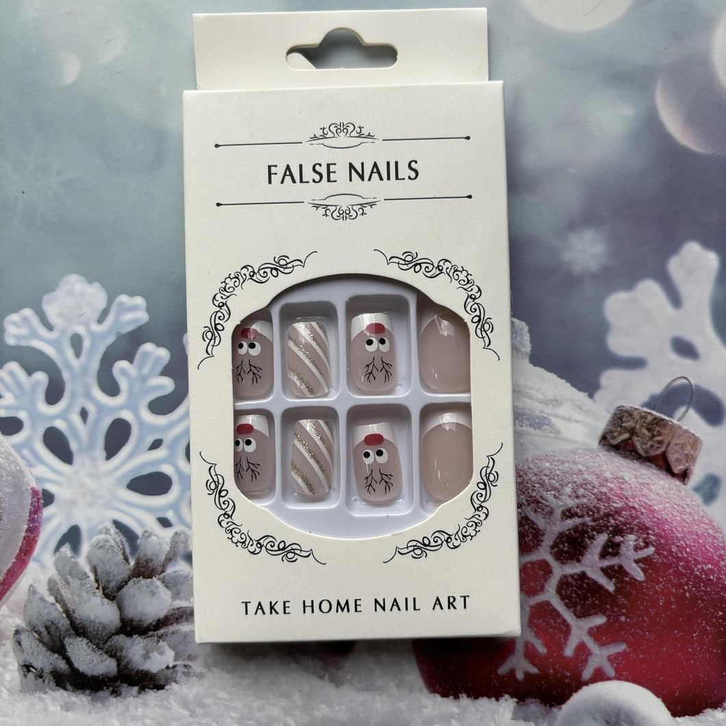 Uñas postizas a presión de Navidad, A19