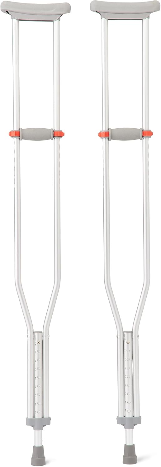 Medline Muletas ligeras de aluminio rojo Q1