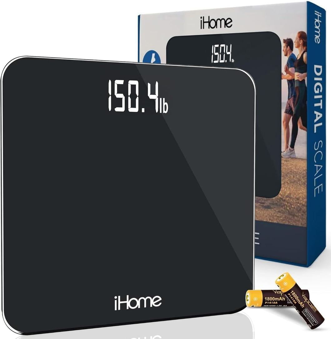 iHome iHome - Báscula digital para baño, báscula de peso corporal de alta precisión a24