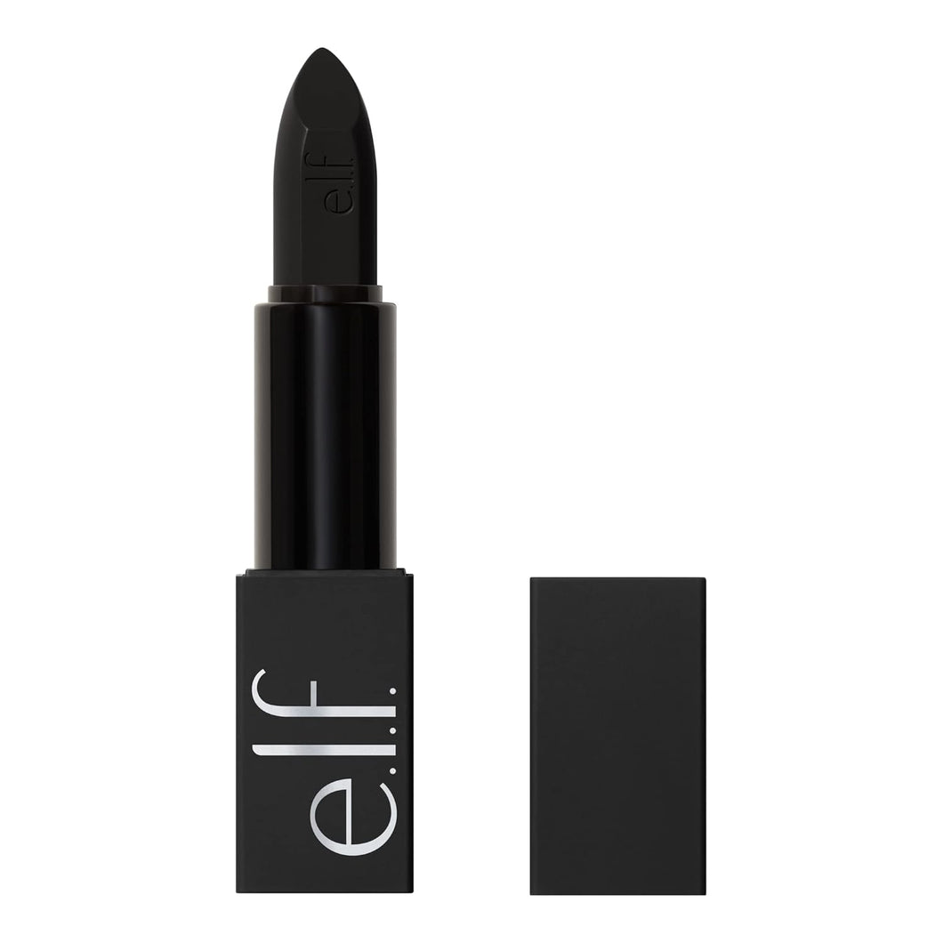 e.l.f. O Face - Lápiz labial satinado, rico pigmentado, nutritivo y duradero, con infusión de jojoba, vegano y libre de crueldad, toda la noche A19
