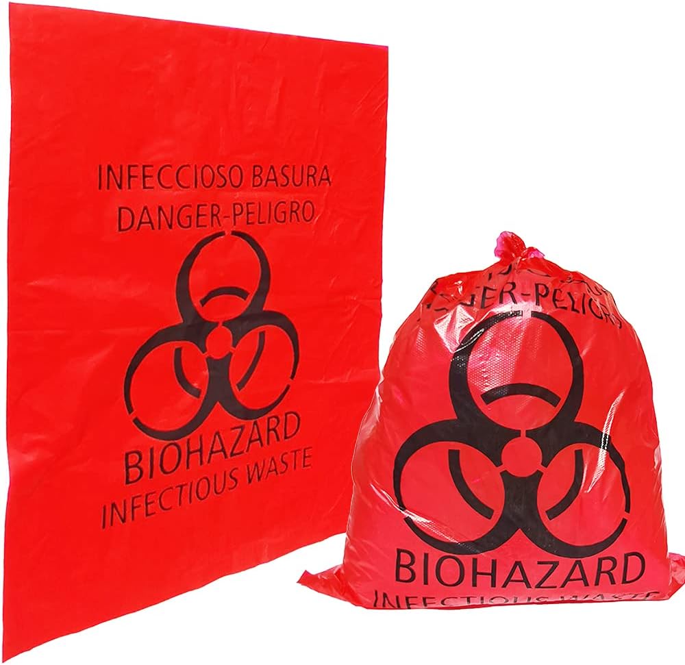 Bolsas rojas de residuos de riesgo biológico